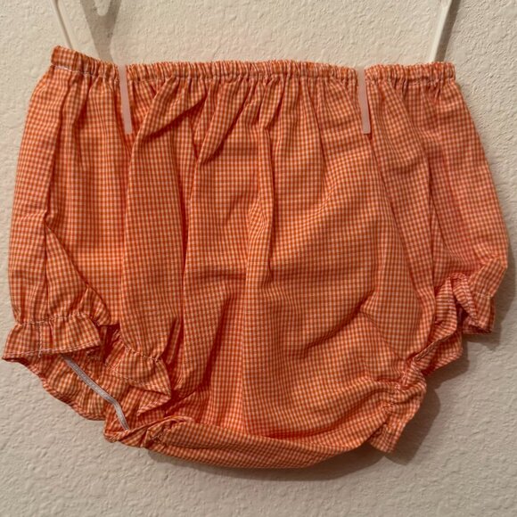 Petit Ami Green Orange Check Pumpkin Applique Dress Set 3 Months - Picture 4 of 5